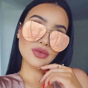 Oversized! Rose Gold Mirrored Aviator Sunglasses